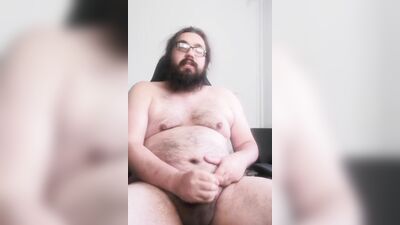 German bear plays with his pecker in front of the camera