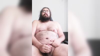 German bear plays with his pecker in front of the camera