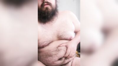 German bear plays with his pecker in front of the camera