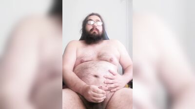 German bear plays with his pecker in front of the camera