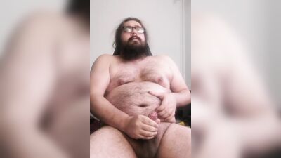 German bear plays with his pecker in front of the camera