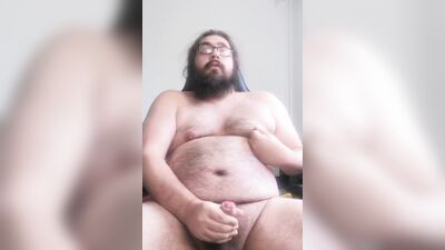 German bear plays with his pecker in front of the camera