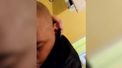 Close-up video of Latino chap sucking his bud's hard piston