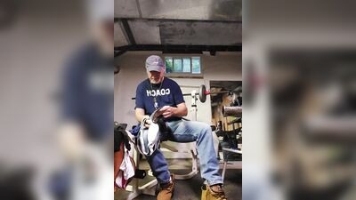 Perverted amateur coach is having some fun after the workout