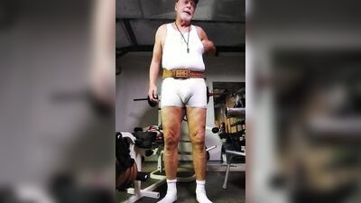Perverted amateur coach is having some fun after the workout
