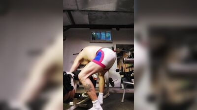Perverted amateur coach is having some fun after the workout