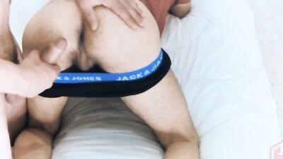 Cute teen gets his mouth and ass filled with roommate's hard pecker