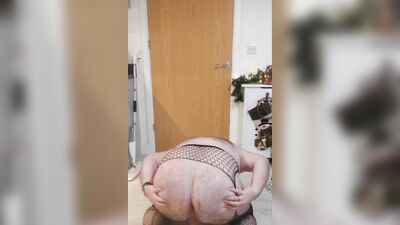 Fat sissy destroys ass