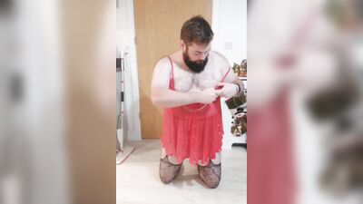Fat sissy destroys ass