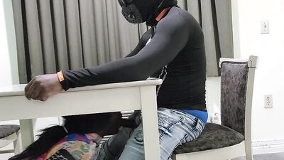 Perverted masked bloke gets his BBC sucked by his wife