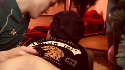 Skinny blond chap gets his slimy mouth filled with a cock