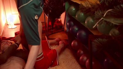 Skinny blond chap gets his slimy mouth filled with a cock