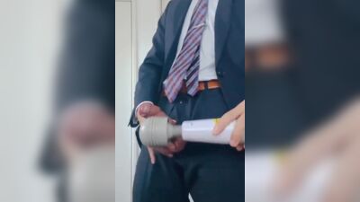 Amateur bloke is stroking his huge dick in this homemade solo video