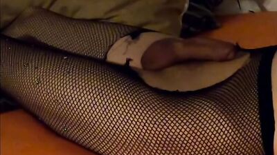 Perverted sissy is jerking his willy first thing in the morning