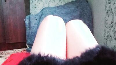 Perverted sissy is flashing his huge dick in this homemade video