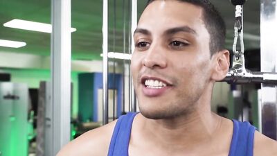 African dude craves for hard white cock inside the gym