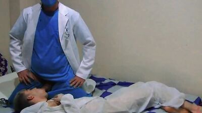 Horny masked dude is getting fornicated by his perverted gay doctor