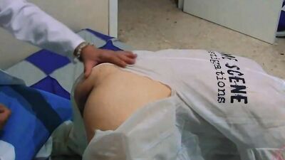 Horny masked dude is getting fornicated by his perverted gay doctor