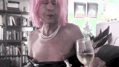 Perverted grandpa is posing alone in front of the cam