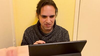 Amateur bloke is talking to a buddy in this homemade video