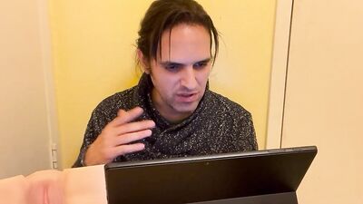 Amateur bloke is talking to a buddy in this homemade video