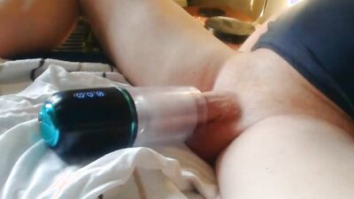 Amateur lad gets his cock jerked with a plastic toy