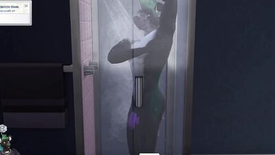 Anime bloke is having fun in this solo performance scene