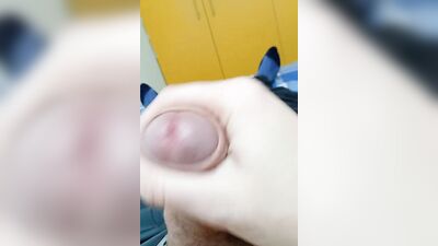 Horny fellow is stroking his hard piston in this close-up video