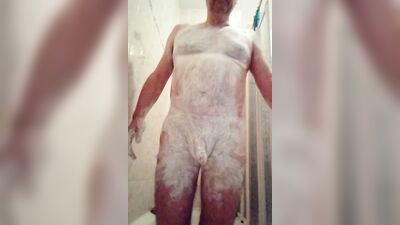 Perverted amateur bloke is having some fun inside the shower