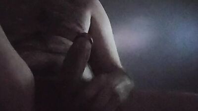 Raw homemade footage of a chap stroking his hard piston