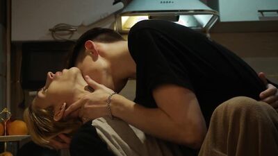 Skinny blond guy sucks boyfriend's hard pecker and gets fucked
