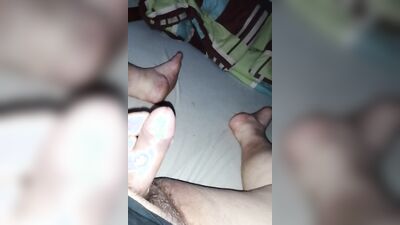 Perverted amateur lad films himself while stroking his tiny pecker