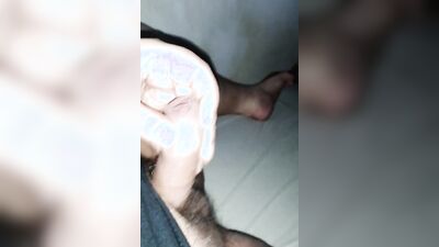 Perverted amateur lad films himself while stroking his tiny pecker