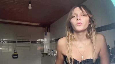 Angel Jules x is smoking a cigarette in front of the cam