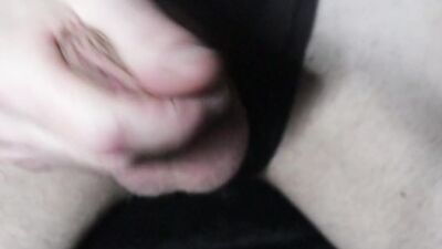Sissy stretches his tiny pecker in front of the cam