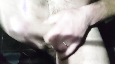 Amateur footage of a horny bloke stroking his hard willy