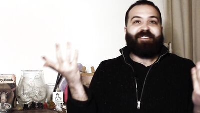 Armando Cabba is paintng a nipple in this homemade video