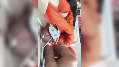 Perverted chap is teasing his pecker in this close-up video