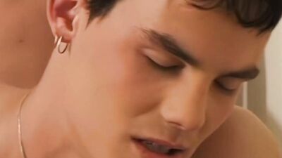 Two pretty gay fellow are enjoying in their hot romance
