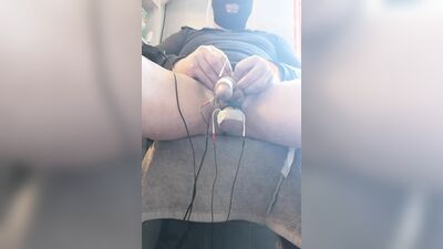 Perverted masked fellow is teasing his pecker in this homemade video