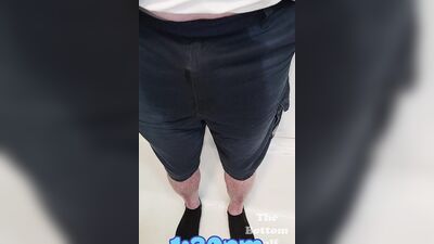 Perverted gay bloke cums inside the pants while filming himself