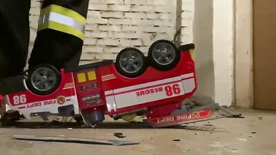 Firefighter Stomping Toy Truck