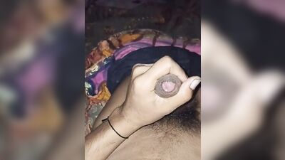 Close-up video of a guy jerking his hard johnson
