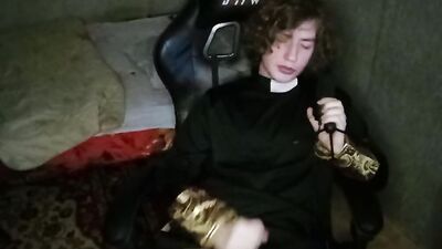 Perverted church chap is jerking a cock in this fan requested video