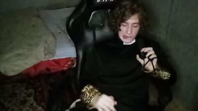 Perverted church chap is jerking a cock in this fan requested video