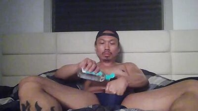 Muscular Dude, Hard AF, Jerks Off His Hard Cock Until He Blow His Load!