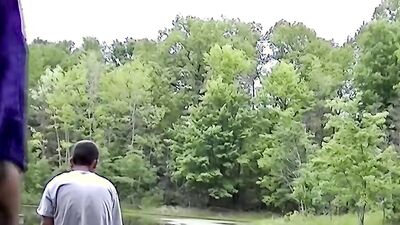Two naughty gay blokes are fucking hard out in the open