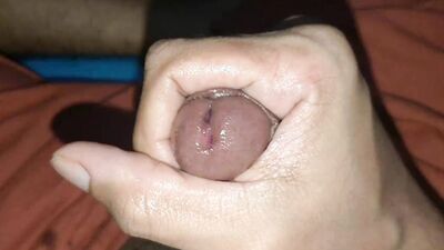 Close-up footage of a bloke jerking his big dick