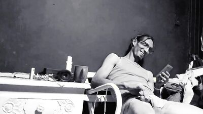 Raba Erre plays with his dick while smoking a cigarette