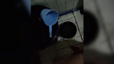 Asian Chubby Masterbating at Bathroom